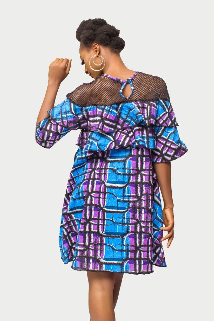 African Print dress, Ankara dress, African Womens Clothing, Flare dress, Net dress