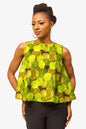 Green African Print Top, Ankara top, African Womens Clothing, Womens Clothing, Womens wear