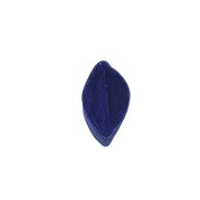 Kufi Hat featuring a dark velvet interior and a striking metallic cobalt blue crisscross weave pattern across the structured exterior.
