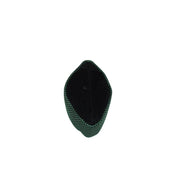 Kufi Hat featuring a dark velvet interior and a striking emerald green metallic crisscross weave across the entire exterior.