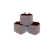 Kufi Hat featuring a burgundy velvet interior and a contrasting ivory white crisscross grid pattern across the exterior.