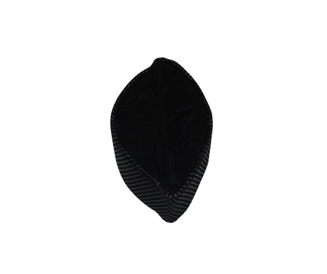 Kufi Hat featuring a black velvet base with a silver metallic crisscross weave pattern and a traditional flat-top crown.