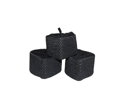 Kufi Hat featuring a black velvet base with a silver metallic crisscross weave pattern and a traditional flat-top crown.