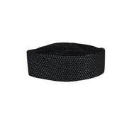 Kufi Hat featuring a black velvet base with a silver metallic crisscross weave pattern and a traditional flat-top crown.