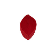 Kufi Hat featuring a rich red velvet interior and a coordinating crimson red crisscross grid pattern across the structured exterior.