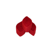 Kufi Hat featuring a rich red velvet interior and a coordinating crimson red crisscross grid pattern across the structured exterior.
