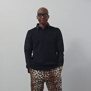Chiseled Trousers featuring a bold leopard print pattern with a tapered, tailored fit