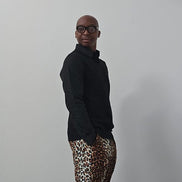 Chiseled Trousers featuring a bold leopard print pattern