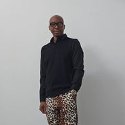 Chiseled Trousers featuring a bold leopard print pattern with a tapered, tailored fit