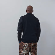 Chiseled Trousers featuring a bold leopard print pattern 