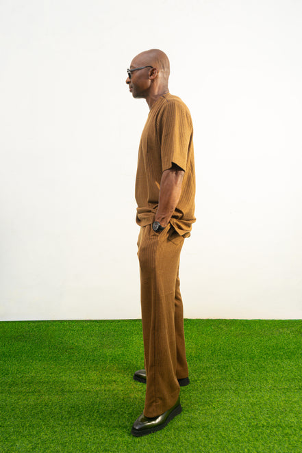 Brown Short Sleeve Shirt with Matching pants