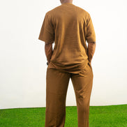 Brown Short Sleeve Shirt with Matching pants