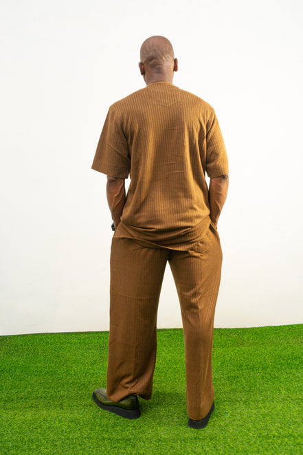Brown Short Sleeve Shirt with Matching pants