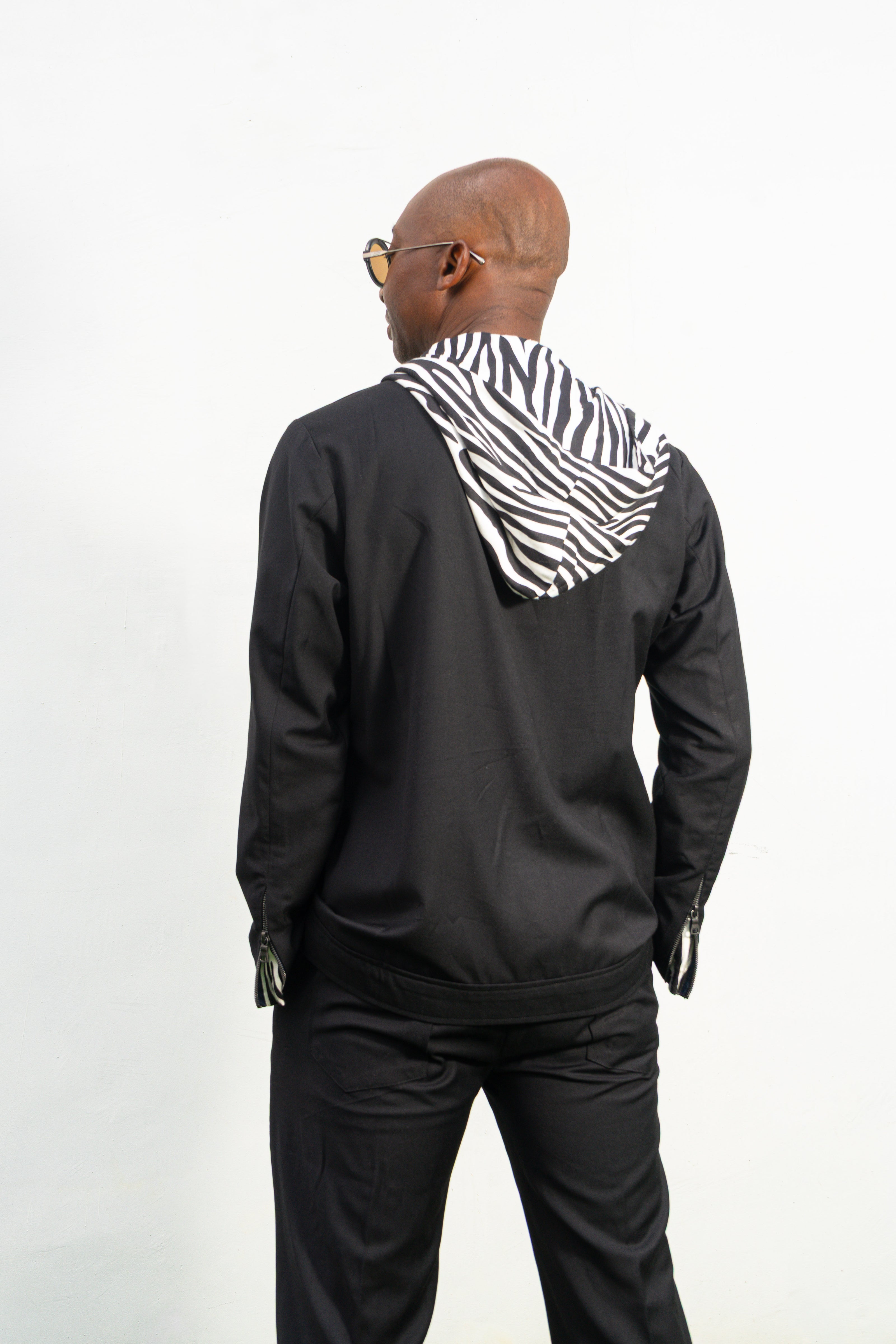 Black Cotton Hoodie Shirt with matching  Flared Pants