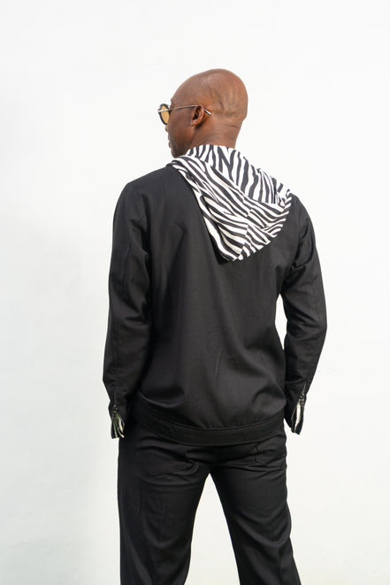 Black Cotton Hoodie Shirt with matching  Flared Pants