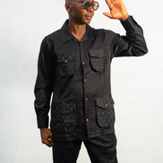 Black Cotton Shirt with matching Pants