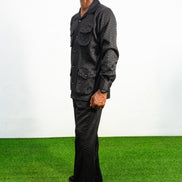 Black Cotton Shirt with matching Pants