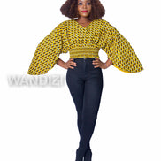 African Print Crop Top, Ankara Wrap Top, African Print Wrap Top