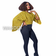 African Print Crop Top, Ankara Wrap Top, African Print Wrap Top