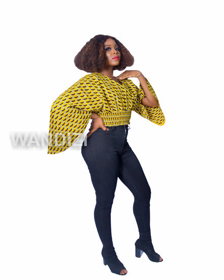 African Print Crop Top, Ankara Wrap Top, African Print Wrap Top
