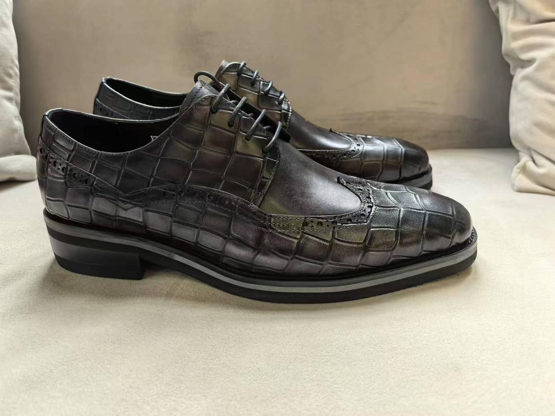 Black Brogue Hatch Lace-up Shoes