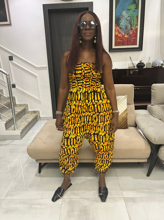 Yellow Ankara Jumpsuit