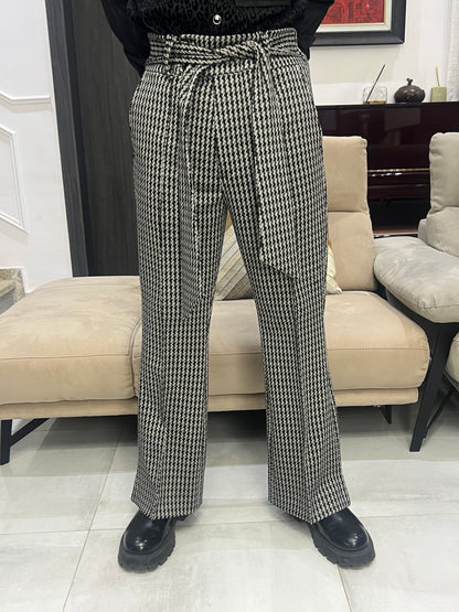 Black and white patterned Pants