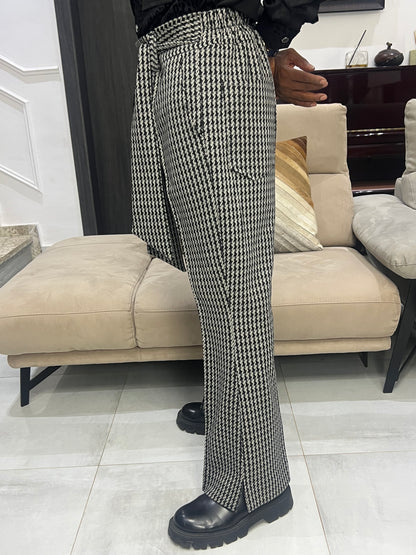 Black and white patterned Pants