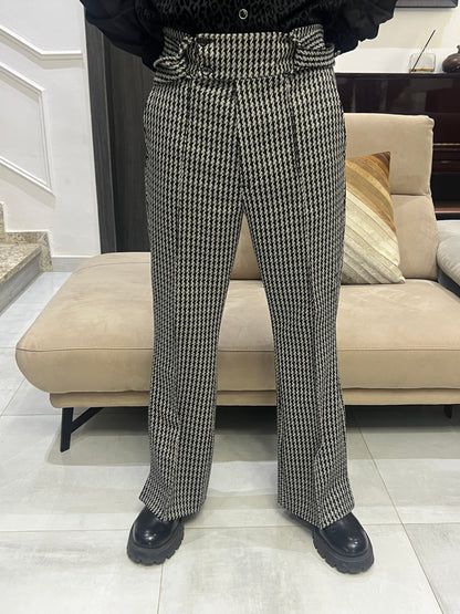 Black and white patterned Pants