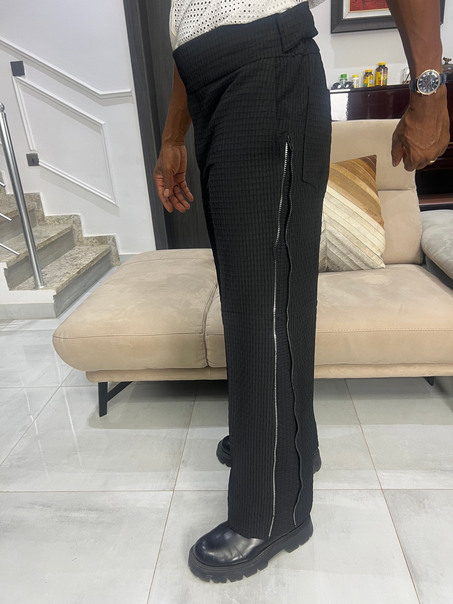 Black Stylish Zipper Pants