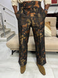 Bronze and Black Jacquard Pants