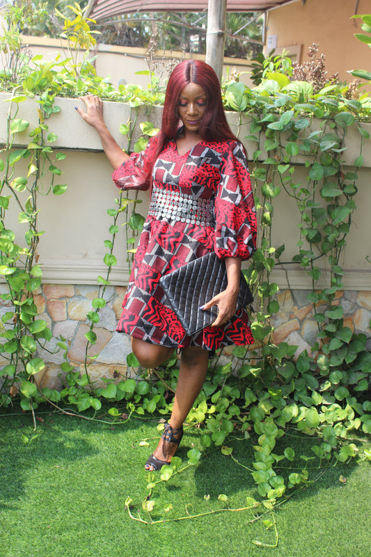 African Print Ankara Flare Dress, Ankara Dress, African Wax Dress