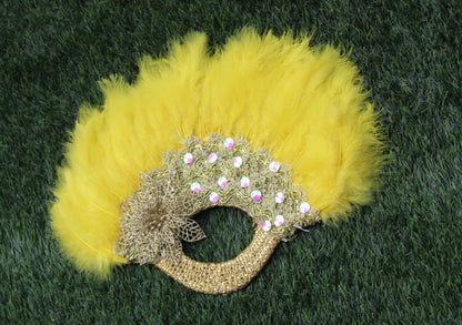 African Feather Hand fan, Brides Hand fan, Wedding Bridal Hand Fan, Traditional Wedding fan