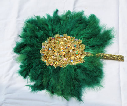 African Feather Hand fan, Brides Hand fan, Wedding Bridal Hand Fan, Traditional Wedding fan