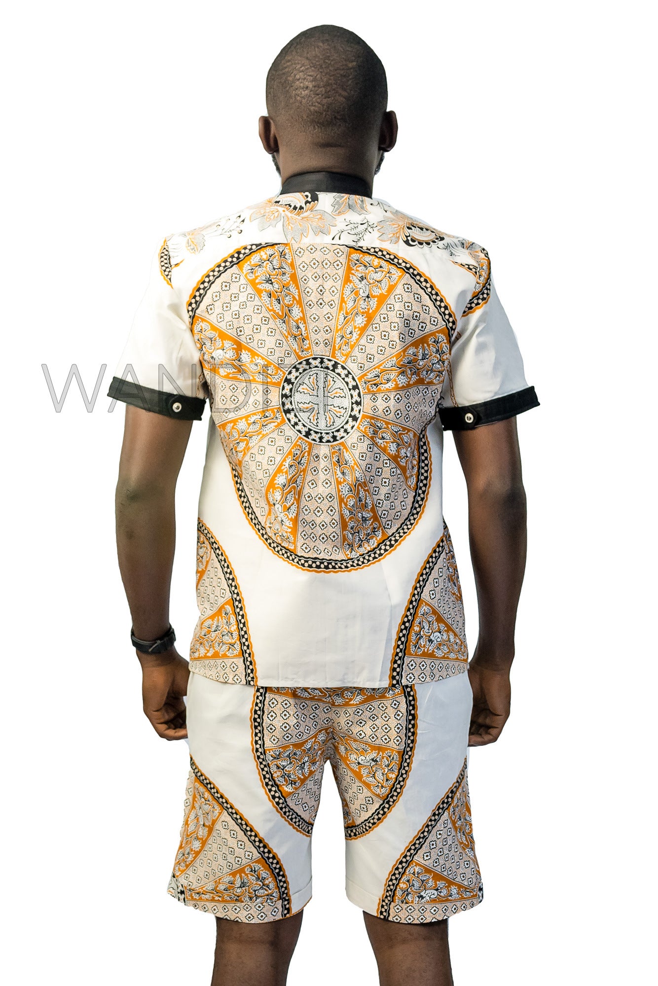 Biege Ankara Shirt, African Men Clothing, African Mens Wear, Ankara Shirt