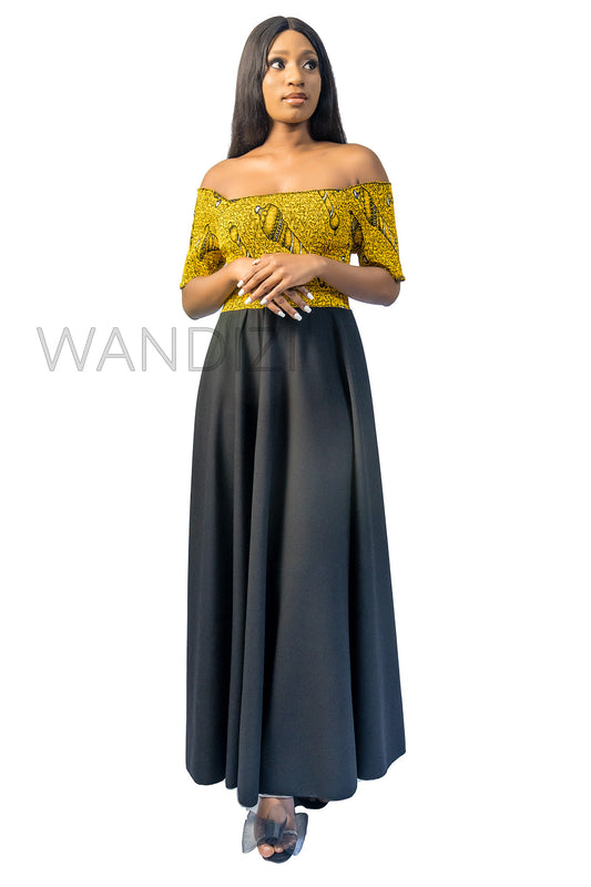 Smocked African Print Maxi Dress, Ankara Long Dress, Wax Print Long Dress