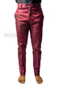 Burgundy Side Stripe Jeans, Side Stripes Denim Pants, Jeans For Men