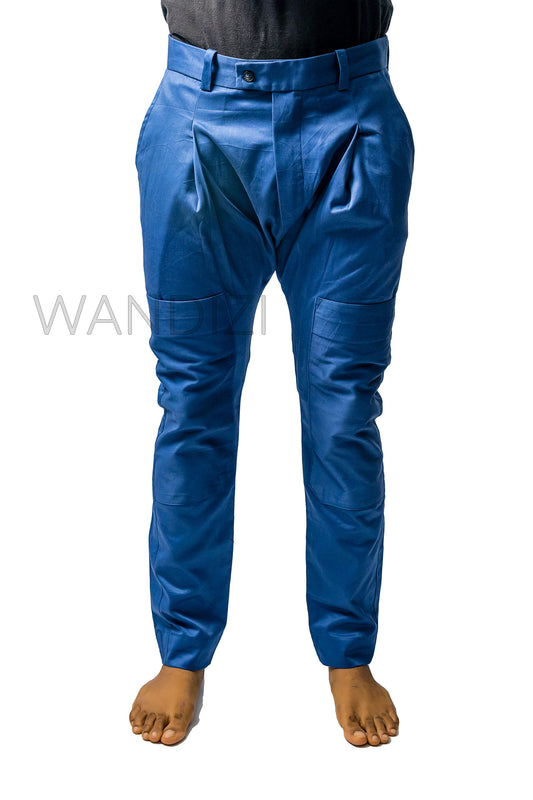 Drop Crotch Harem Khaki Style Pants, Low Crotch Harem Pants, Blue Harem Pants