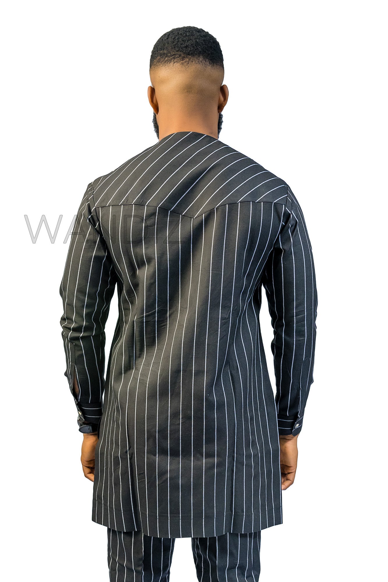 Precision Striped Black and White Suit, 2PC African MenS Clothing, African Wedding Men