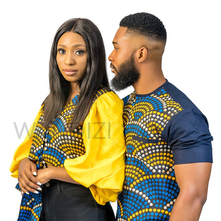 African Print Crop Puff Sleeve Top, Ankara Crop Top, Wax Print Top