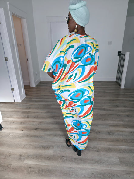 Patterned Kaftan, BouBou (Abstract Aurora)