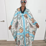 Patterned Kaftan, BouBou (Aquatic Mosaic)