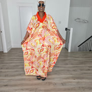 Patterned Kaftan, BouBou (Citrus Sorbet)