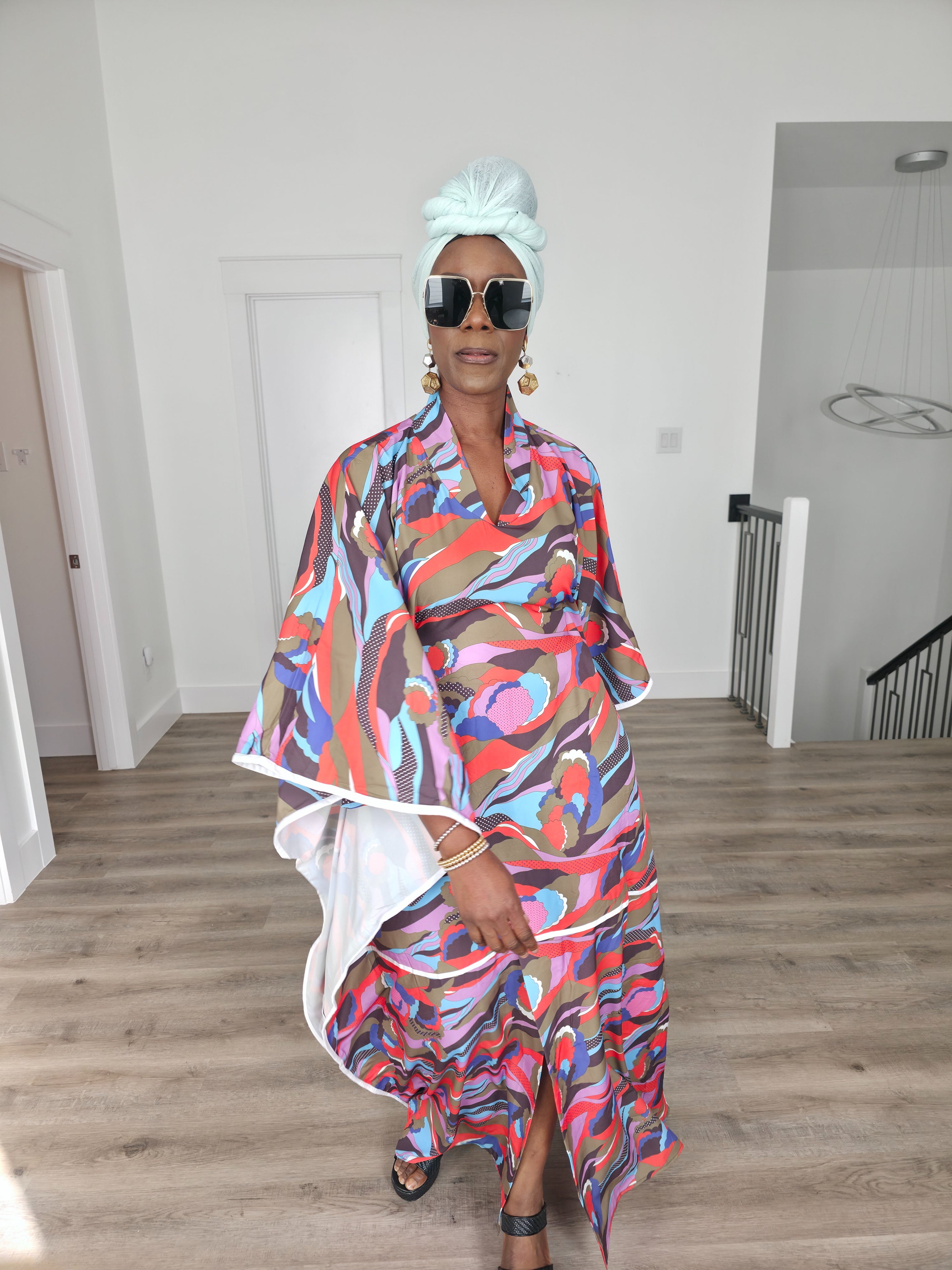 Patterned Kaftan, BouBou (Desert Wildflower)