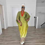 Patterned Kaftan, BouBou (Gilded Olive)