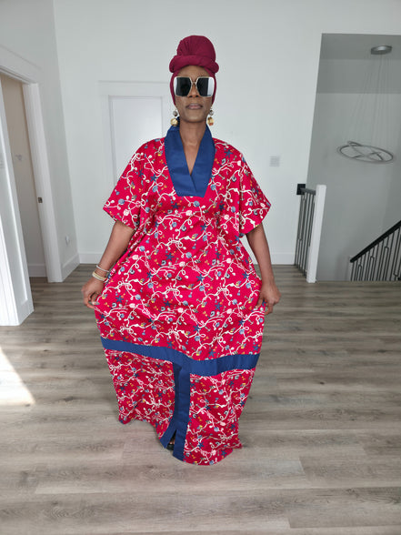 Patterned Kaftan, BouBou (Midnight Poppy)