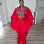 Luxury Beaded Kaftan, Boubou  (Rubied Prism)