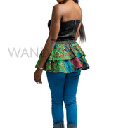 African Print Off the Shoulder Peplum Top, Ankara Peplum Top, Ankara Smocked Top
