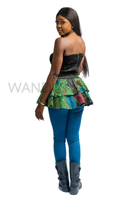 African Print Off the Shoulder Peplum Top, Ankara Peplum Top, Ankara Smocked Top