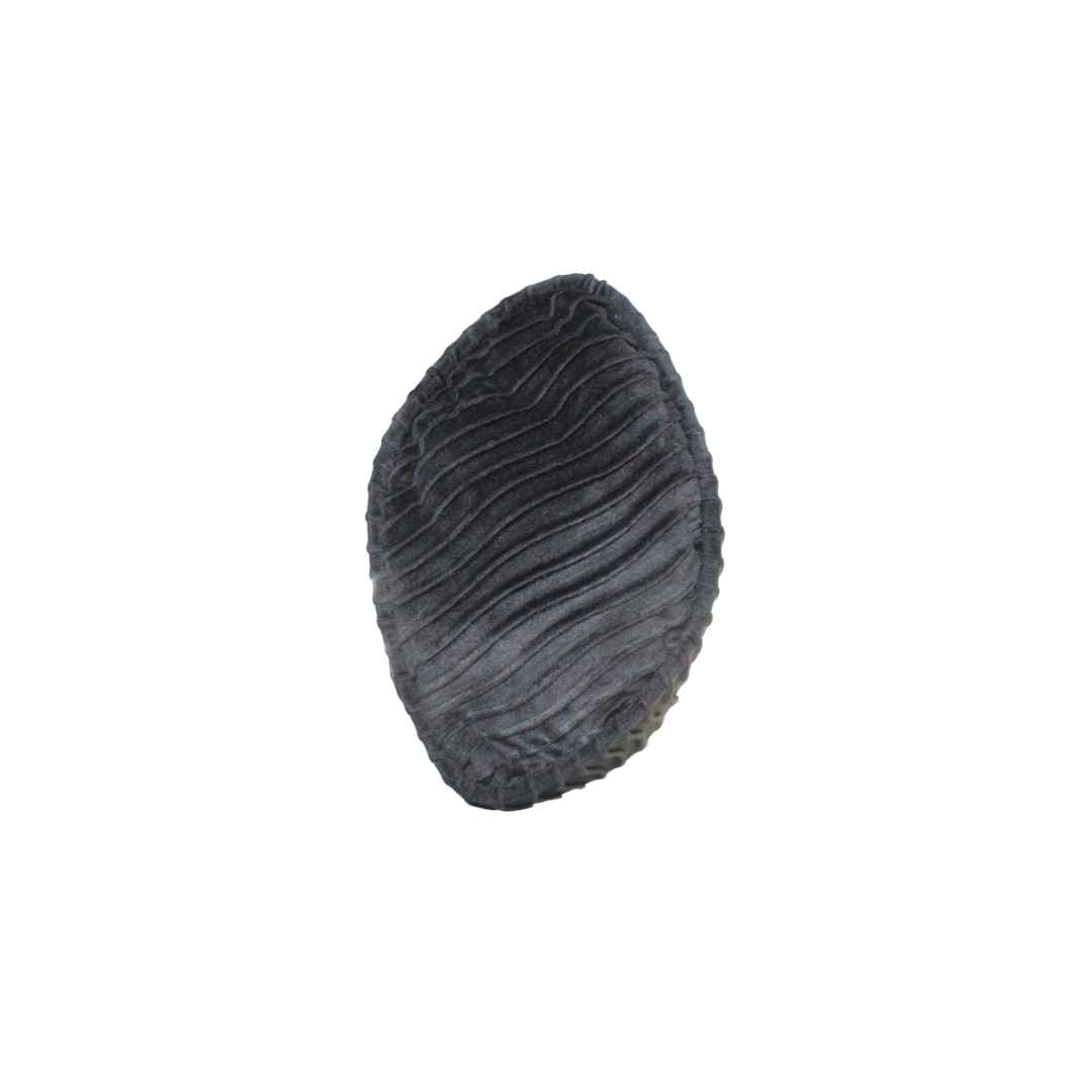 Nkosi Kufi Hat featuring a deep black color, a flat-top cylindrical crown, and a vertical wave-textured finish